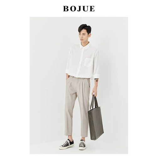 Белая демисезонная цветная мужская универсальная рубашка для отдыха, 2020