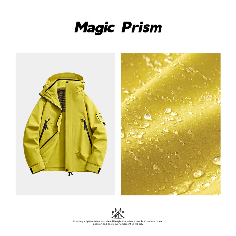 Three-Proof Fabric Outdoor Jacket, Outdoor Couple Style, Solid Color, Large Size, Mountaineering Jacket, High Quality Goods