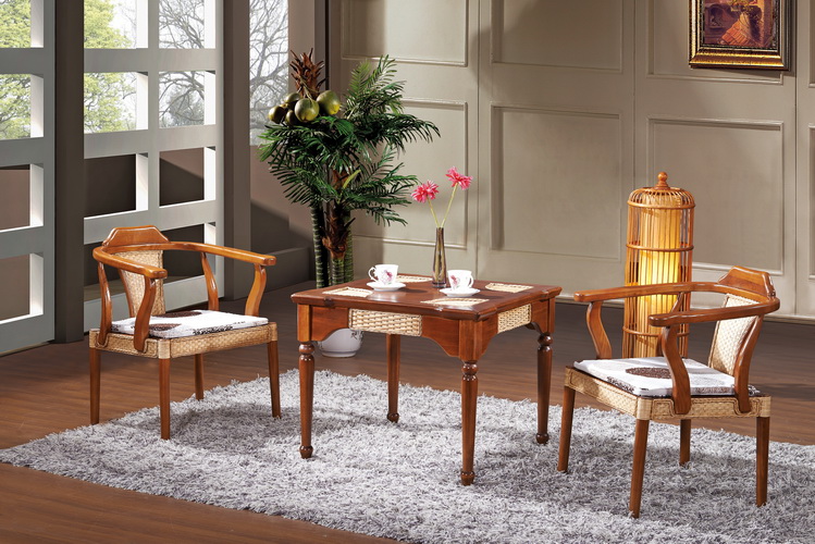 Wicker ghế năm mảnh ban công giải trí bàn ghế kết hợp đồ nội thất mây mây và ghế mây đơn ghế cà phê bàn ​​vuông bàn mây - Bàn ghế ngoài trời / sân bàn ghế ngoài trời nhập khẩu