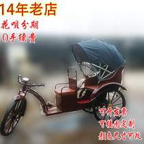 The Ant-Man Imitation Ancient Electric Three-wheeled Yellow Bag Car China Old Beijing Imperial Bag Dongyang Car Old Shanghai Retro Yellow Bag