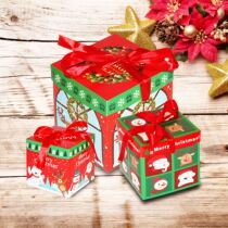 Christmas gift box three-piece gift box Christmas decorations scene arrangement decoration box carton
