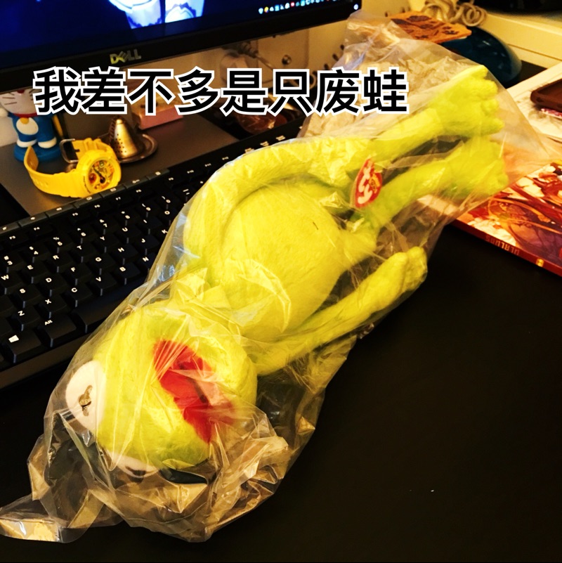 Ếch búp bê Sesame Street Comit ếch Kermit Komi ếch đồ chơi sang trọng Wu Yifan với cùng một đoạn - Đồ chơi mềm gấu bông dễ thương