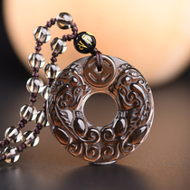 Natural ice seed Black Shine Stones Double leopard Green Buckle Pendant Men Womens Size Number Crystal Necklace Pendant Trinkets