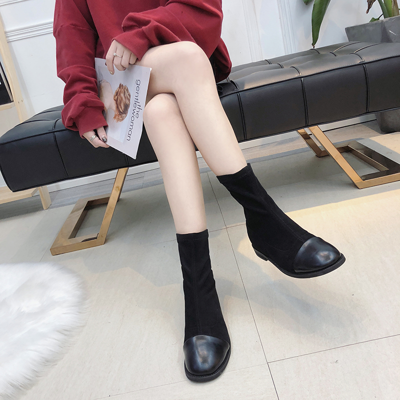 Martin boot nữ 2018 thu đông mới phiên bản Hàn Quốc mới của chàng sinh viên hoang dã đế bệt đế bệt đế bằng giày boot nữ cổ thấp đế cao
