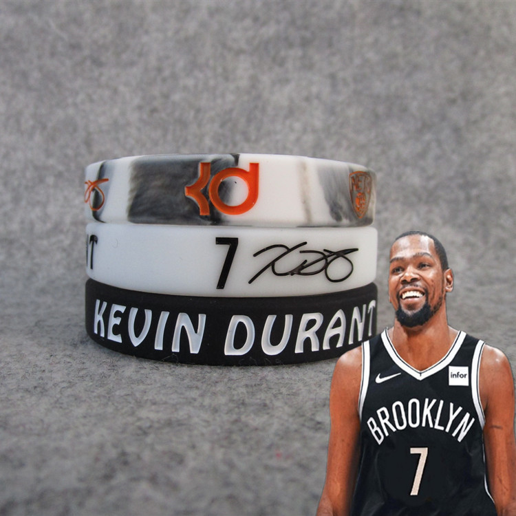 Nets No. 7 Durant Signature Bracelet Adjustable Grip Basketball Luminous Curry Irving Letter Brother James