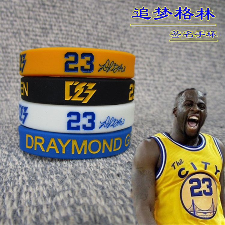 Basketball Sports Bracelet Chasing Dream Green Signature Silicone Luminous wrist bracelet with male star Kirby Curijum
