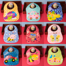 3 sets of kindergarten baby food bag baby waterproof bib children wash-free bib cartoon food bag