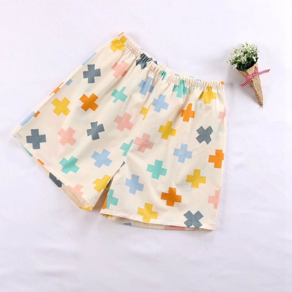 Quần cotton mùa hè của phụ nữ thoải mái mẫu phim hoạt hình cotton nhà quần short phần mỏng kích thước lớn quần đi biển nữ có thể mặc bên ngoài quần short nam