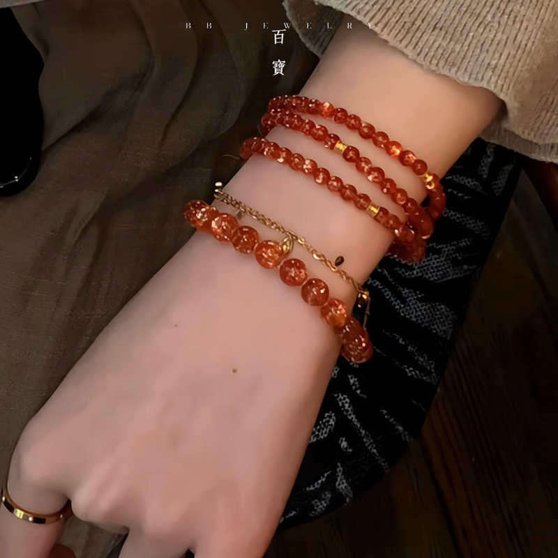 Natural Premium Gold Sunstone Beaded Bracelet for Women, Multi-Layered, High-End, Exquisite Design, Single or Multiple Circles