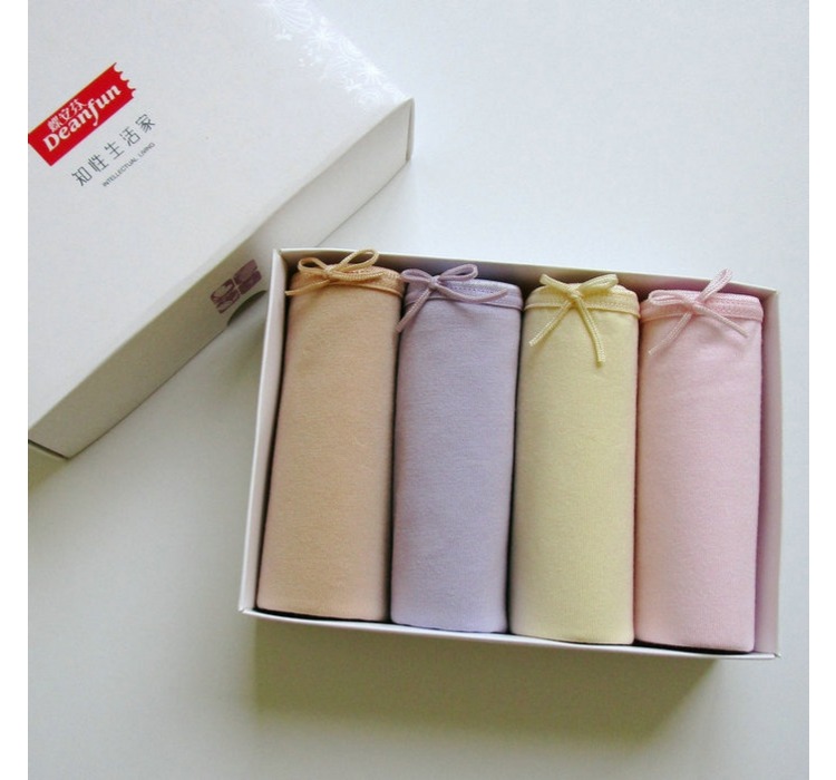 4 con bướm Anfen đồ lót nữ cao eo eo túi đeo hông bông boxer gợi cảm hộp quà tặng kích thước lớn mẹ - Bộ quà tặng quần xì lót