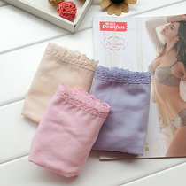 Four Butterfly Anfen Briefs Lady Elastic Students Full Cotton Pure Color No Marks Mid Waist Flat Iron Breathable Pants