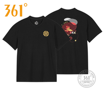 Lotte Joint 361 Mens Fashion 2022 Summer Fashion Round Collar Short Sleeve T-shirt National Tide Pattern Sports Men Short T