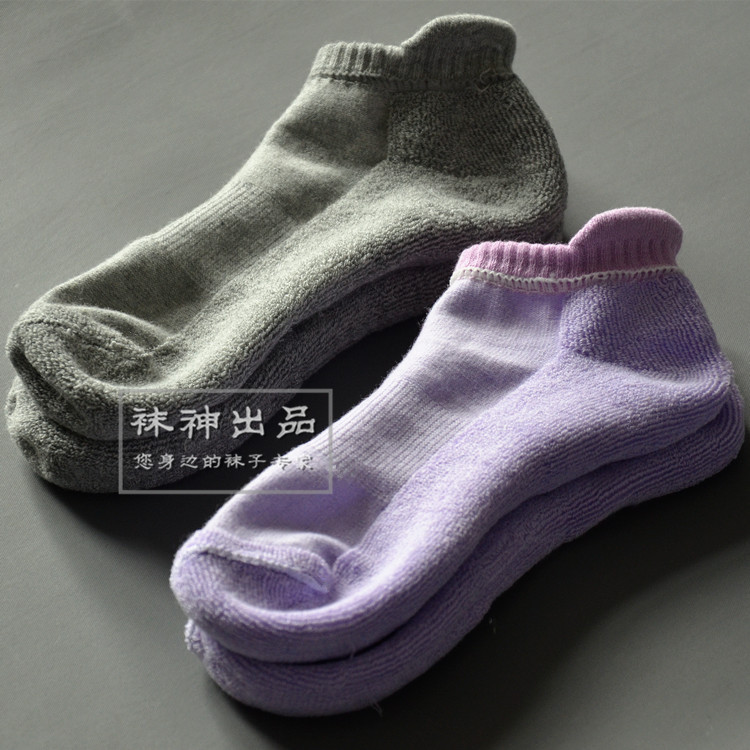 Sock God Produces and Exports Japanese Towel-Soled Sports Socks, Thickened Terry Black and White Short Pure Cotton Towel Boat Socks for Women