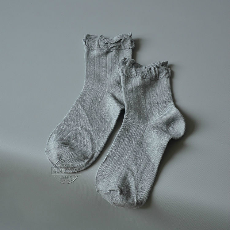 [Vớ Thiên Chúa sản xuất] mùa hè phần mỏng sợi tre bông ống ladies socks tinh khiết màu đen lỏng miệng vớ giản dị