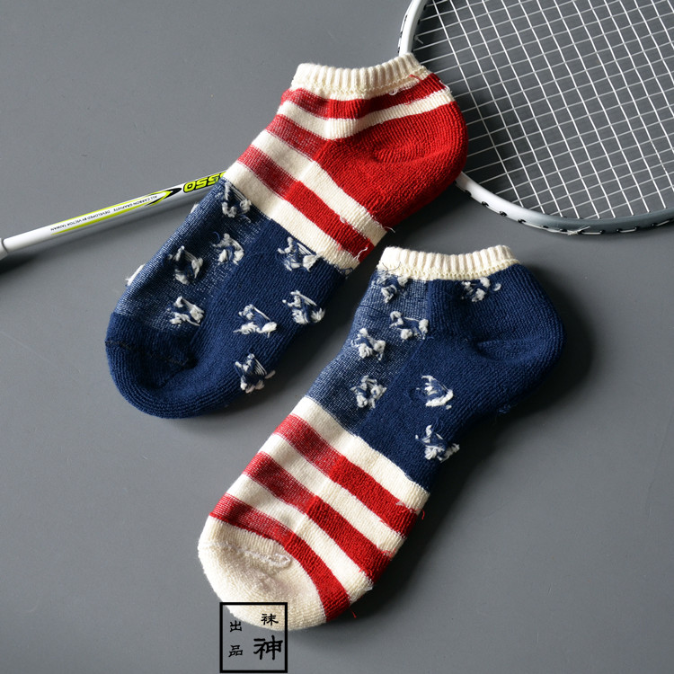 Vớ Thiên Chúa sản xuất Stars and Stripes cờ triều nam vớ thể thao cotton dày khăn đáy thuyền socks sọc terry bóng rổ ngắn vớ tất adidas