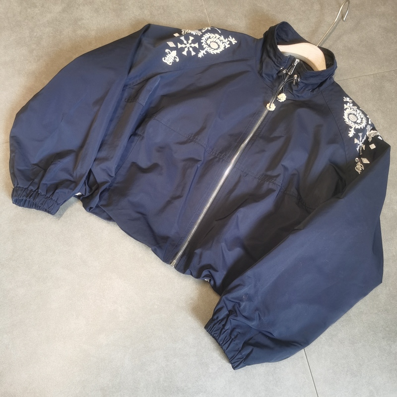 European Station 2026 Spring Color-Block Embroidered Floral Jacket Fashion Stand Collar Slimming Pearl Pendant Zipper Jacket for Women