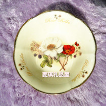 Korea Rose Bella ceramic deep round plate household disc Western plate flat plate classic dish