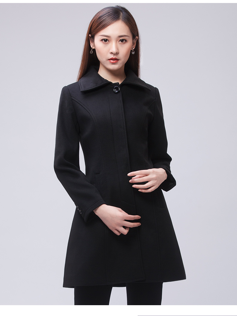 Han Yuya chuyên nghiệp áo khoác len nam và nữ với cùng một đoạn mùa đông dài đồng phục xây dựng áo khoác dụng cụ ngân hàng - Accentuated eo áo áo choang dạ đẹp