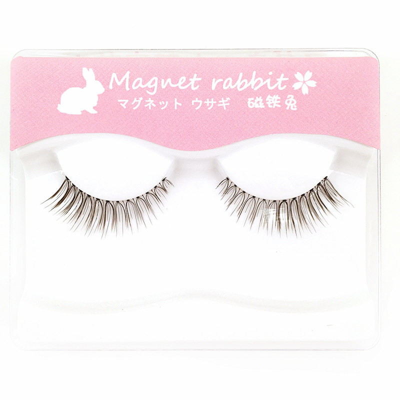 Magnet Rabbit home Custom Transparent Stem Brown Natural Bifurcated Eyetail Encryption Cross False Eyelash Powder A-N01