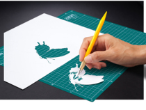 Japan imported OLFA AK-5 small yellow carving knife Rubber stamp pen knife Paper carving paper-cut print woodcut knife