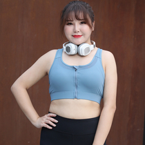 Large size sports bra one-piece yoga underwear shockproof gathering sub-breast fitness running zipper beauty back bra