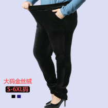 Big Code Winter Plus Suede Women Pants Fat Mm Gold Velvet Casual Pants Sports Pants Plus Suede Small Leggings Pants Outwear Pants