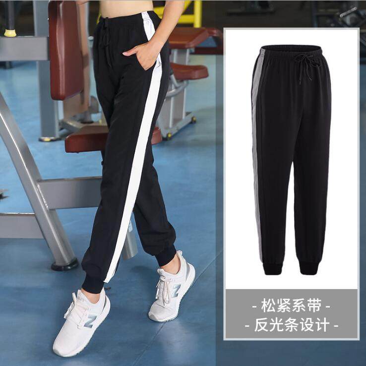 Large Size Sports Pants Woman Fat mm200 Jin Fitness Long Pants Casual Pants Running Loose THIN NIGHT RUNNING REFLECTIVE PANTS
