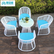 Balcony table and chairs Creative rattan chair Three sets of outdoor table and chairs simple-like board room outdoor furniture tea table combination