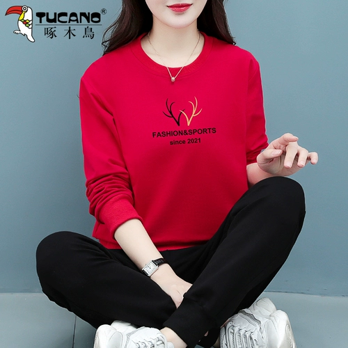 Осенний спортивный костюм, толстовка для отдыха для матери, комплект, 20234 года, оверсайз, для бега