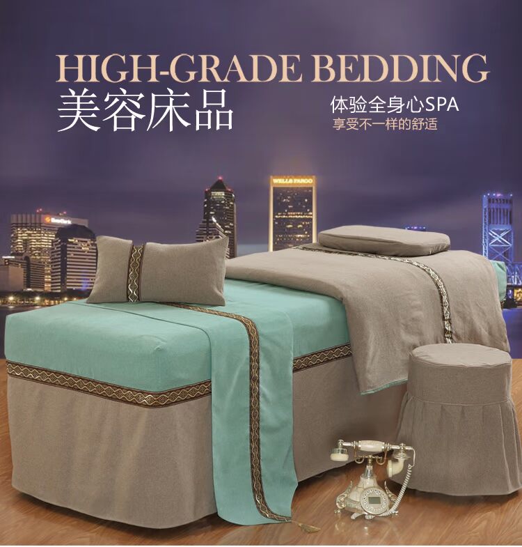 dầu gội đầu mới bông denim bedspread lanh vẻ đẹp massage SPA bông bedspread bedspread tùy chỉnh - Trang bị tấm mẫu ga phủ giường spa