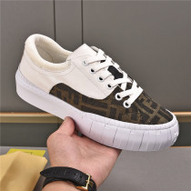 European and American Tide Cards Little Monster mens shoes genuine leather splicing F printed thick underplate shoes Han version Trend 100 hitch Casual Tide Shoes