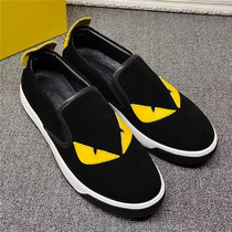 European Station Small Monster Mens Shoes Spring Breathable Genuine Leather Lefu Shoes Mens Foot Pedal 100 Hitch Flat-bottomed Casual Board Shoes Man