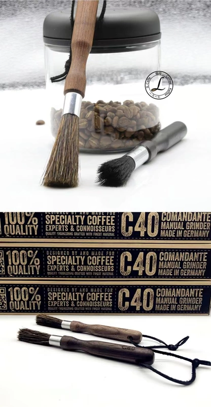 Đức nhập khẩu Ý Espresso óc chó / máy xay cà phê beech bàn chải làm sạch bàn chải tóc - Cà phê