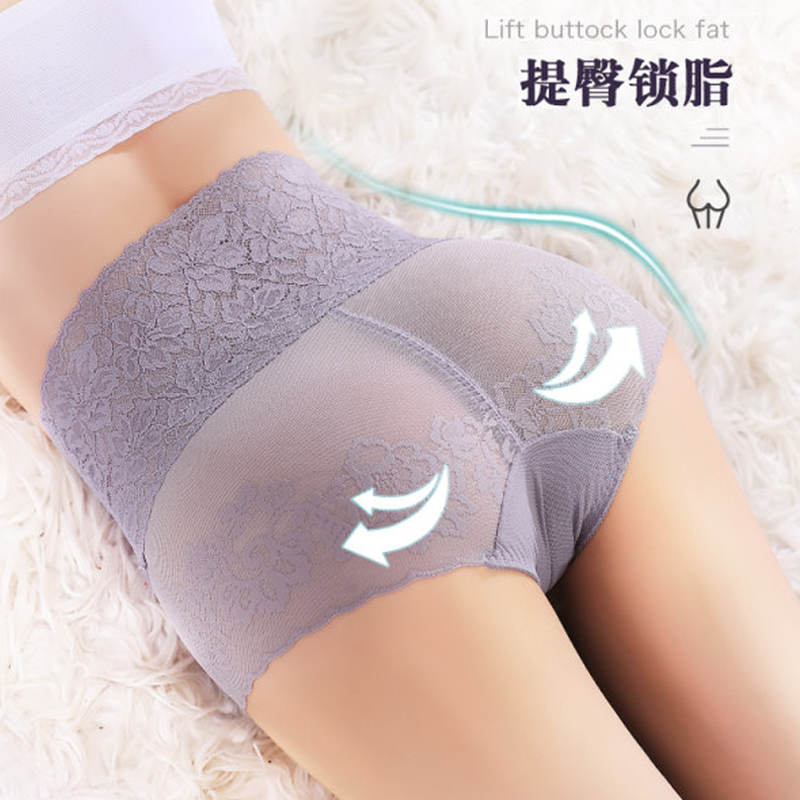 3 Dress Pure Cotton Briefs Female Summer Breathable antibacterial High waist collection Hip Sexy Lace Slim Fit Seductive Triangle Pants