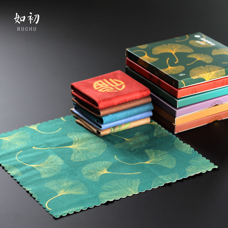 Water absorbent tea towels Painted Square Towels Zen tea Bongfu Tea Accessories Tea Tray Absorbent Cloth Teapot Mat Bifacial Available