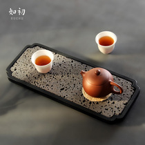 Such as the beginning of the black stone dry bubble tray tea tray tea tray Japanese tea table creative stone tray small natural whole Tea home