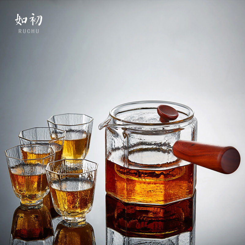 Heat resistant glass bubble teapot filter cooking tea home side to make teapot black tea tea maker transparent black crystal oven cook tea apparatus