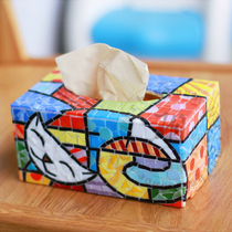 The Yuessen Live Cat) Brito Britto Handmade Paper Towel Box Pet Meow Poop Abstract Design Gift-giving Gift