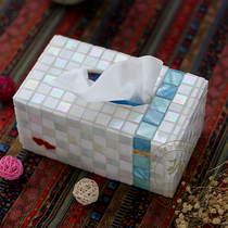 Yue Sen live a touch of blue) hand-made custom-made Nordic tissue box literary fresh European home decoration