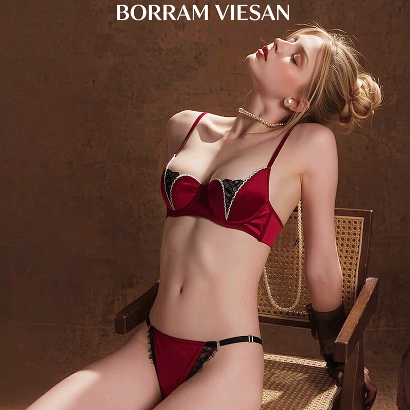 Borram Viesan Sexy Lace Lingerie for Women with Small Busts, Push-Up to Enhance Appearance, Pure Desire Embroidery, Breathable Bra Set Borram Viesan Sexy Lace Lingerie for Women with Small Busts, Push-Up to Enhance Appearance, Pure Desire Embroidery, Breathable Bra Set