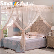 Xia Weiyi hạ cánh ba mở cửa vuông top dày bracket tòa muỗi net 1.5 m1.8 m giường đôi nhà