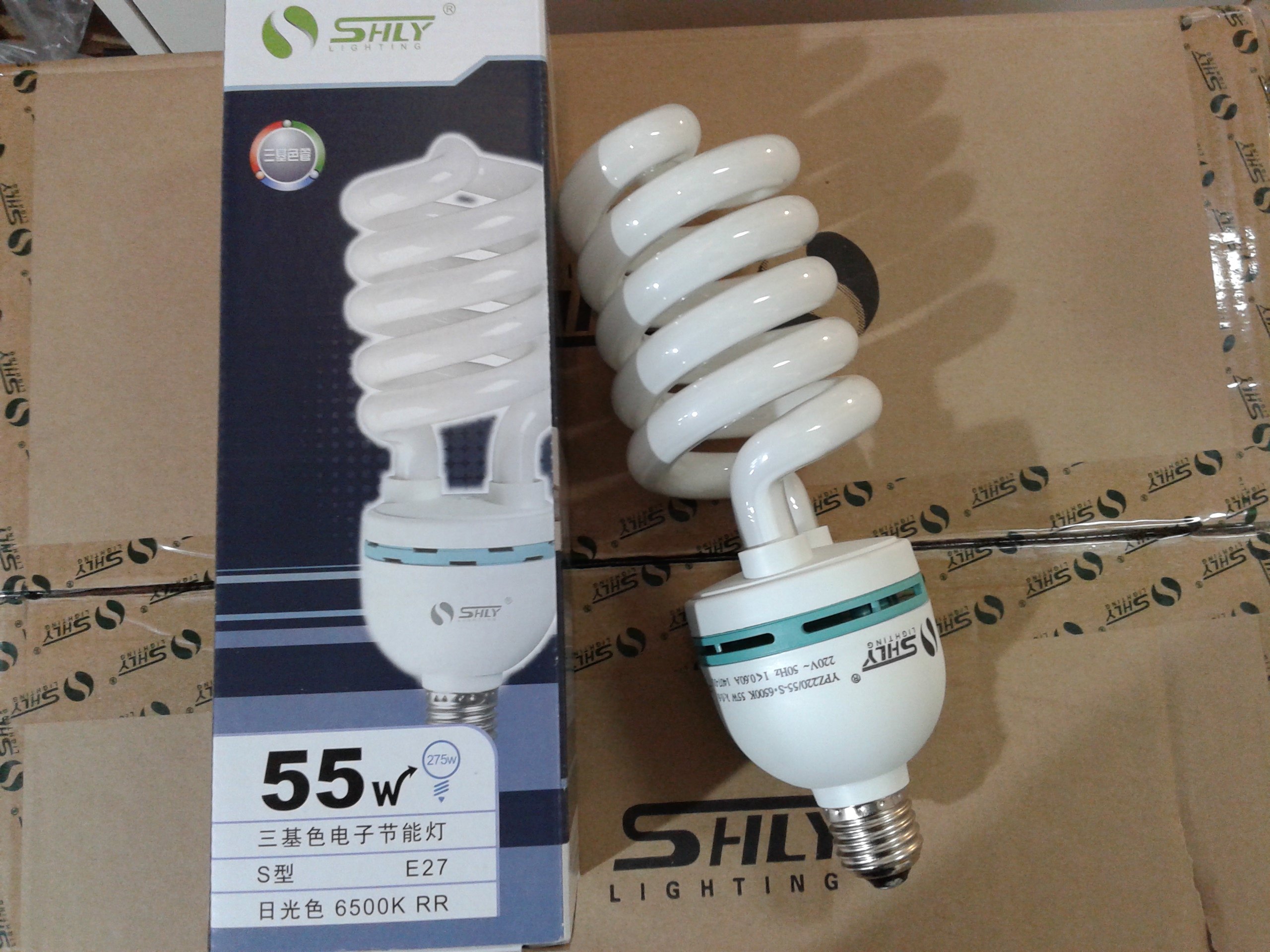 Shanghai green-source high-power spiral energy-saving lamp 36W45W55W65W85W high-power spiral energy-saving lamp