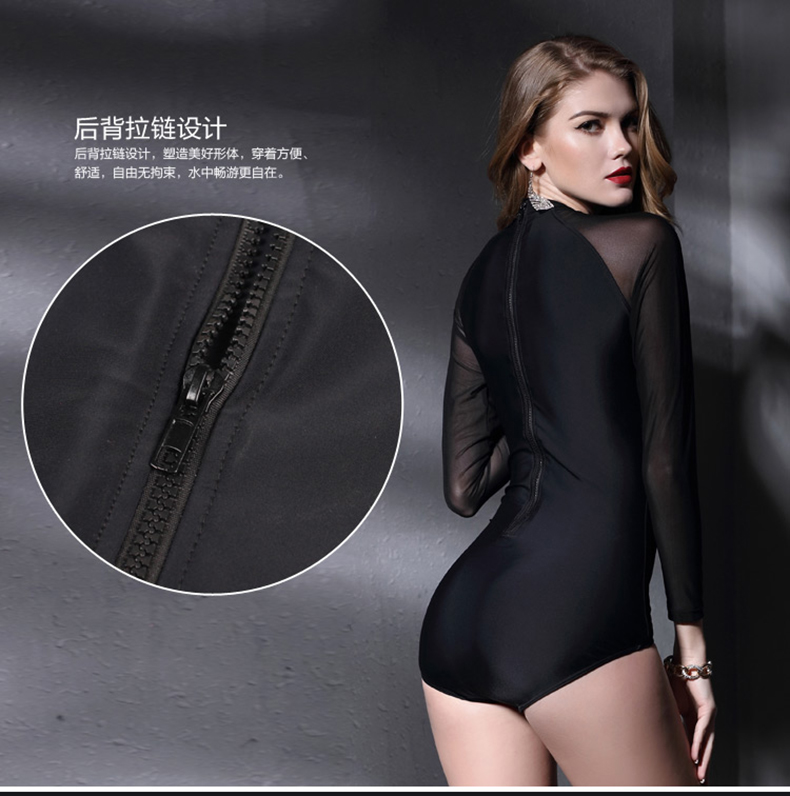 Kaidilong Siamese Áo tắm dài tay cho nữ Kem chống nắng Sexy Spa Đen Bảo tồn Bụng che bụng tam giác mỏng - Bộ đồ bơi One Piece đồ bơi liền thân giá rẻ