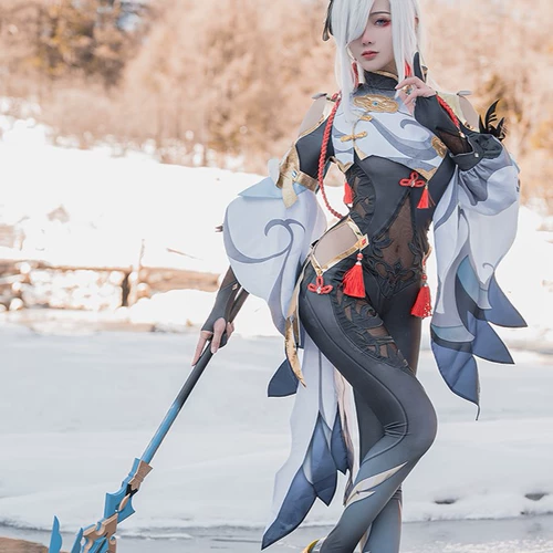 Игра оригинал God Cos Guchen O Huai Shenhe Cosplay Game Game Anime Clothing Royal Sister Full Set C Service Girl Liyue