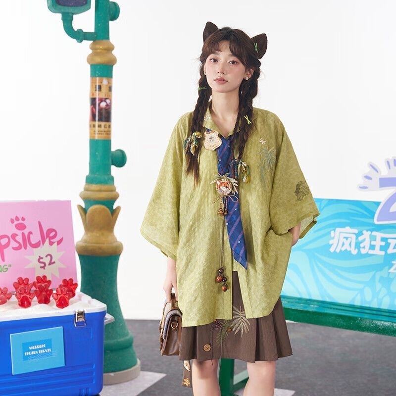 Thirteen Years Old Little Bean (Disney Nick - Fox in the Forest) Spring, Summer, Autumn Silk Jacket Short Horse Face Suit Thirteen Years Old Little Bean (Disney Nick - Fox in the Forest) Spring, Summer, Autumn Silk Jacket Short Horse Face Suit