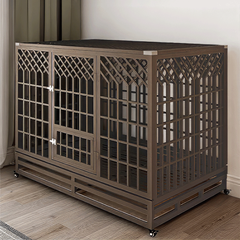 Medium to Large Dog Cage for Indoor and Outdoor Use, Square Tube, for Golden Retrievers and Labradors, Reinforced and Thickened, with a Toilet, Aidoog