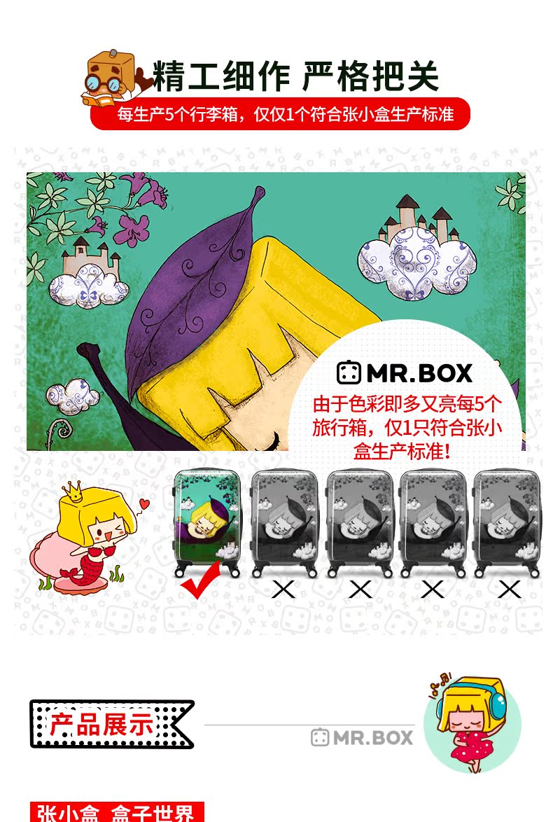 Zhang hộp nhỏ xe đẩy phim hoạt hình 20/24-28 inch mật khẩu trẻ em hành lý câm phổ bánh xe vali - Va li vali giá rẻ