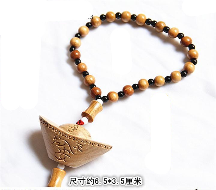 Peach wood Yuanbao Ping'an peach wood assistant good luck three-dimensional engraving Grand-Yuan Baobao Peach Wood Craft Gift Hem