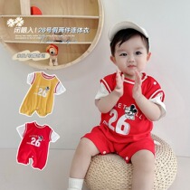 Baby Summer Clothing Short Sleeves Clothes One-piece Clothes Summer Thin net red ultra cute male and female baby climbing to serve the ballads of the halakha