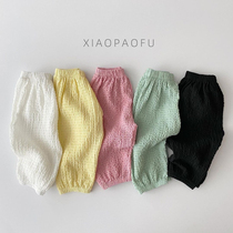 Children pants summer male and female baby macaron casual long pants baby thin loose spring autumn out mosquito